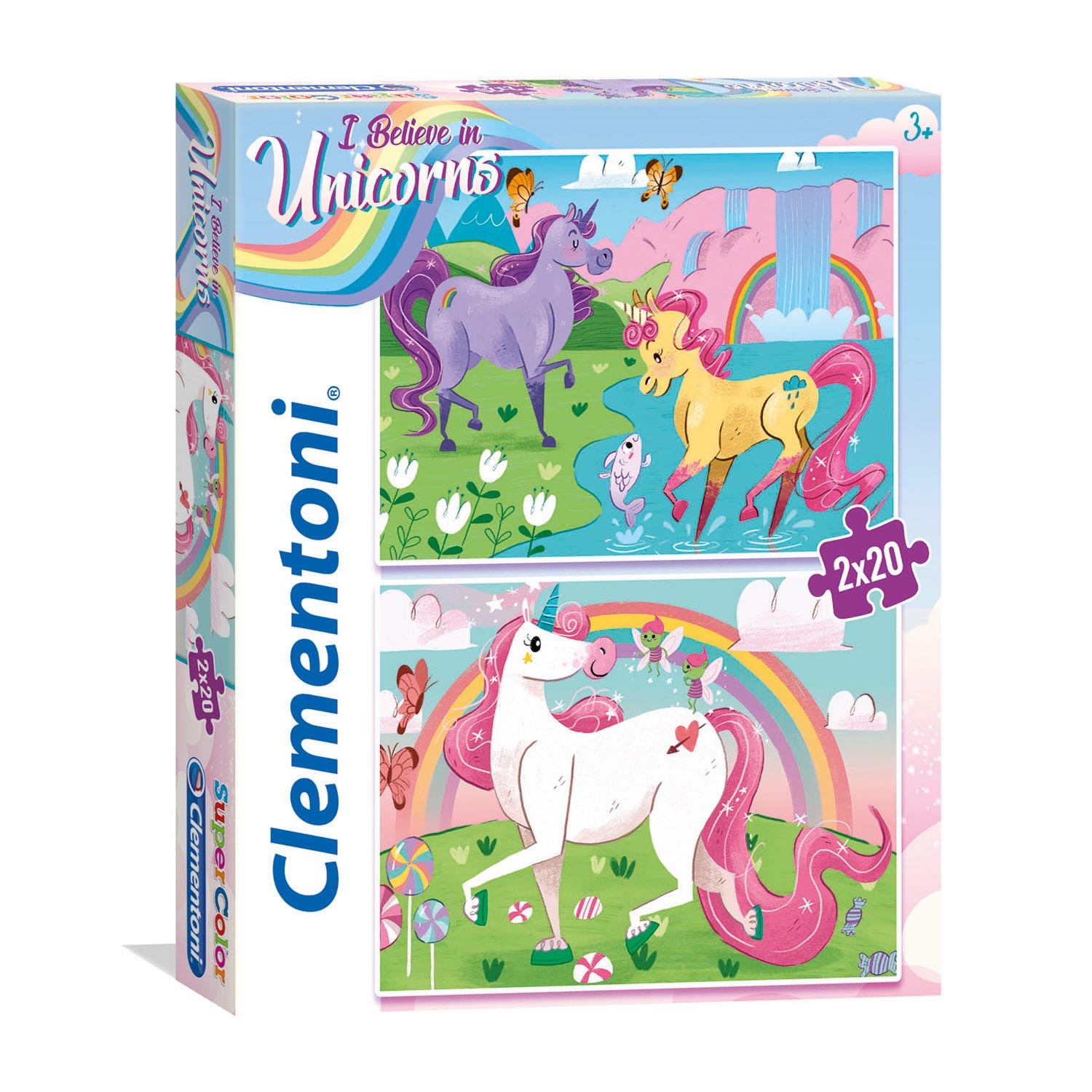 Clementoni Brilliant Puzzel Eenhoorn, 2x20st. Clementoni Brilliant Puzzel Eenhoorn, 2x20st.