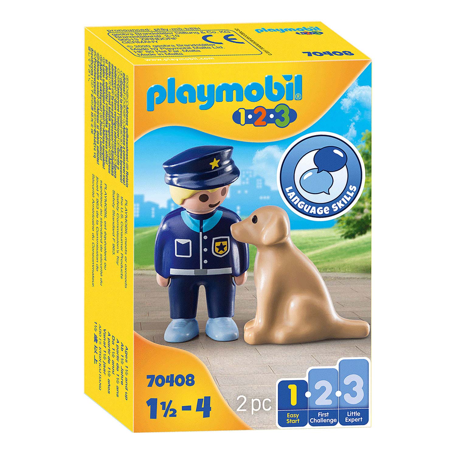 Playmobil 1.2.3. Politieman met Hond - 70408