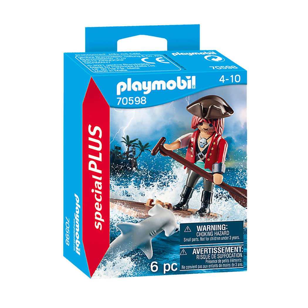 Playmobil 70598 Piraat met Vlot en Hamerhaai