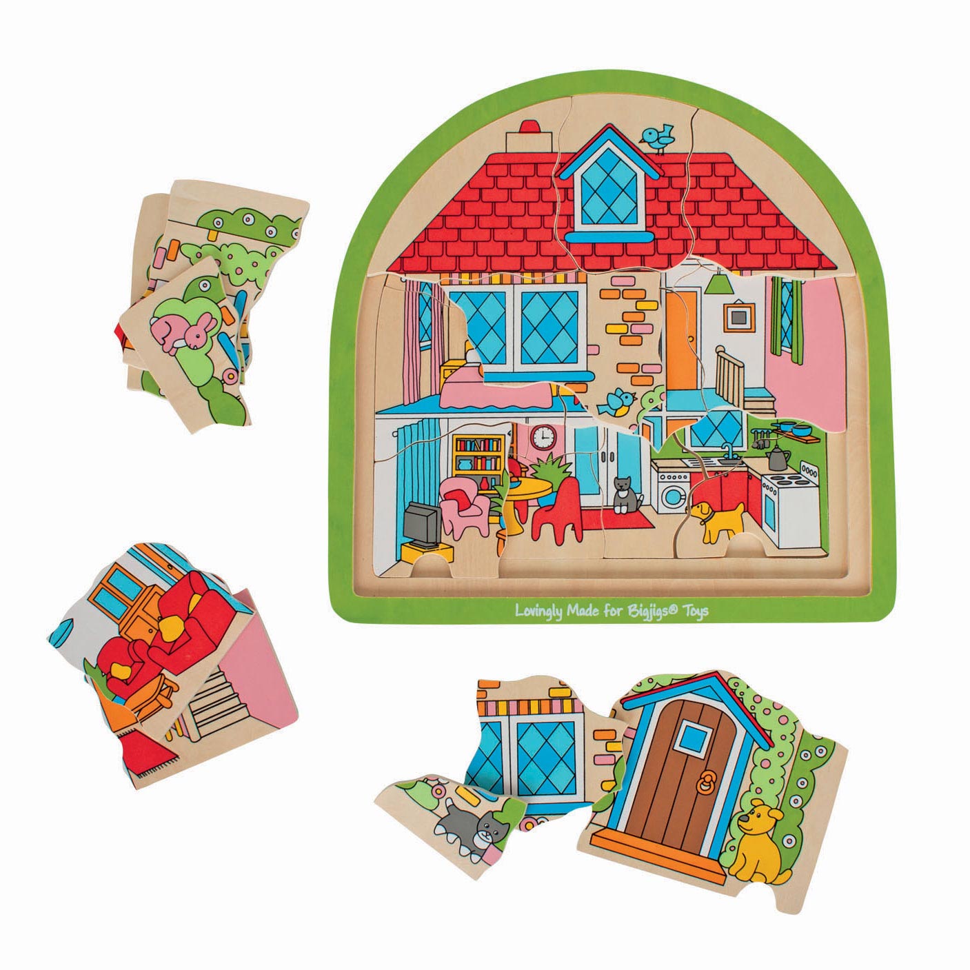 Houten Lagenpuzzel Huis, 27st. Houten Lagenpuzzel Huis, 27st.