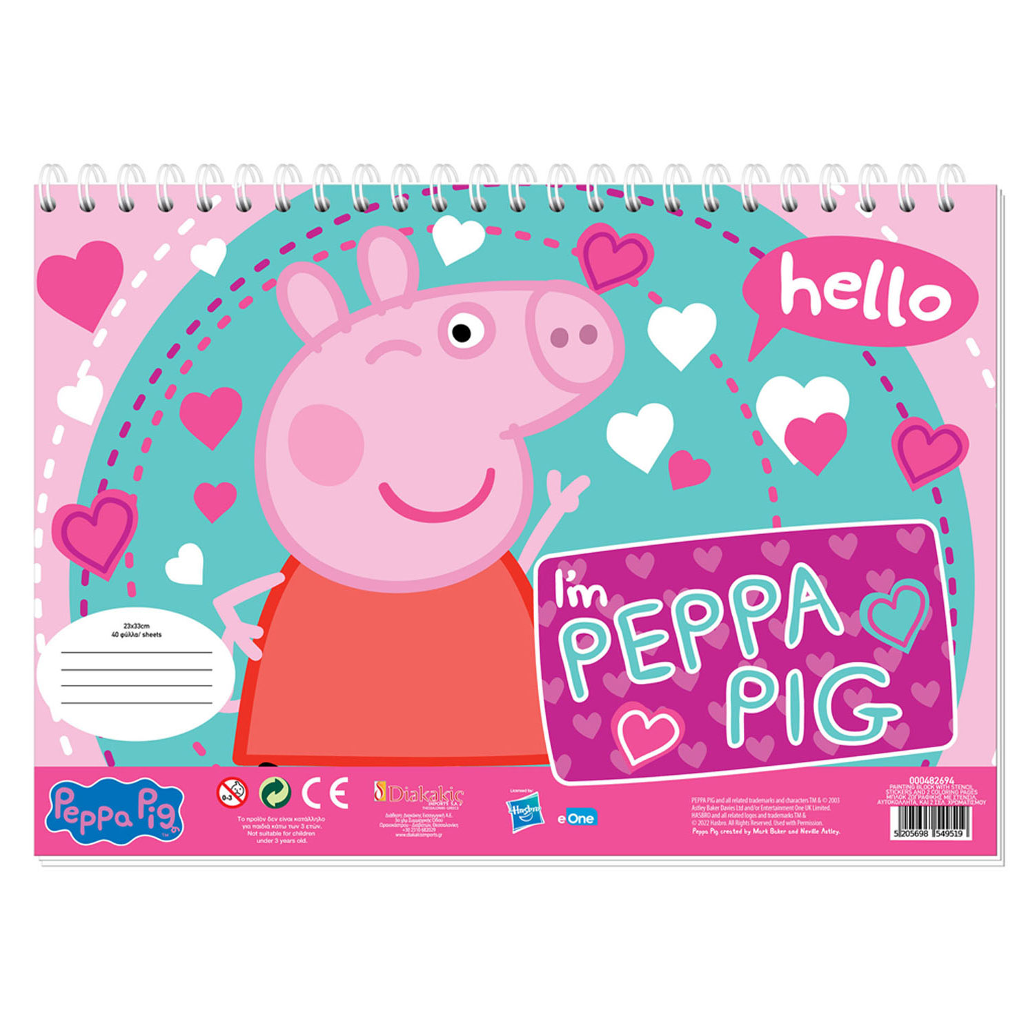 Peppa Pig Kleurplaten met Stencil en Stickervel