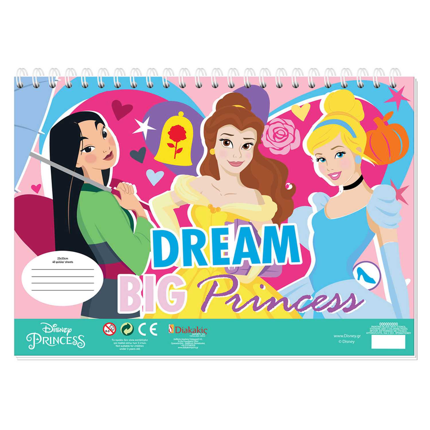 Disney Prinses Kleurplaten met Stencil en Stickervel