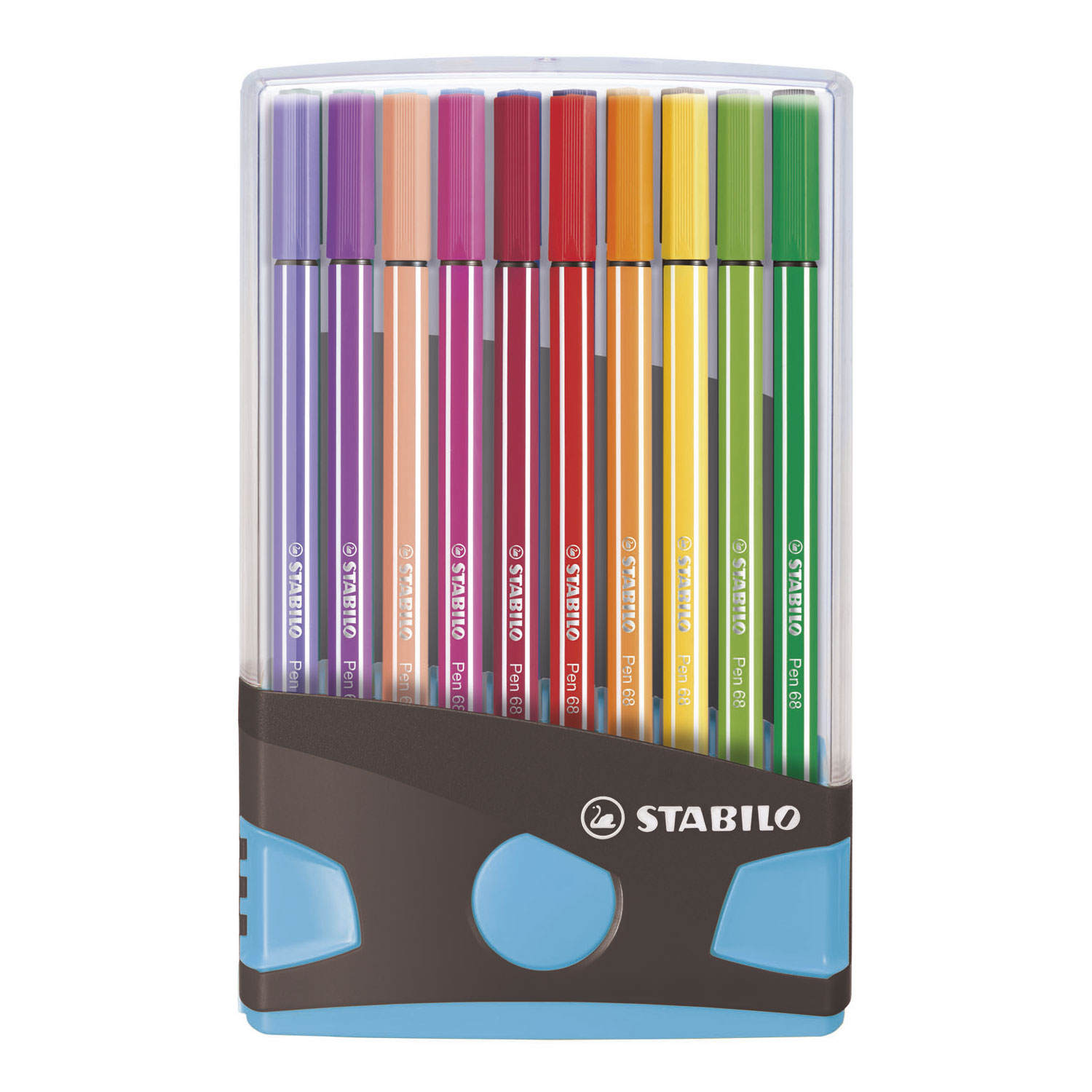 STABILO Pen 68 Colorparade Antraciet/Lichtblauw, 20st.