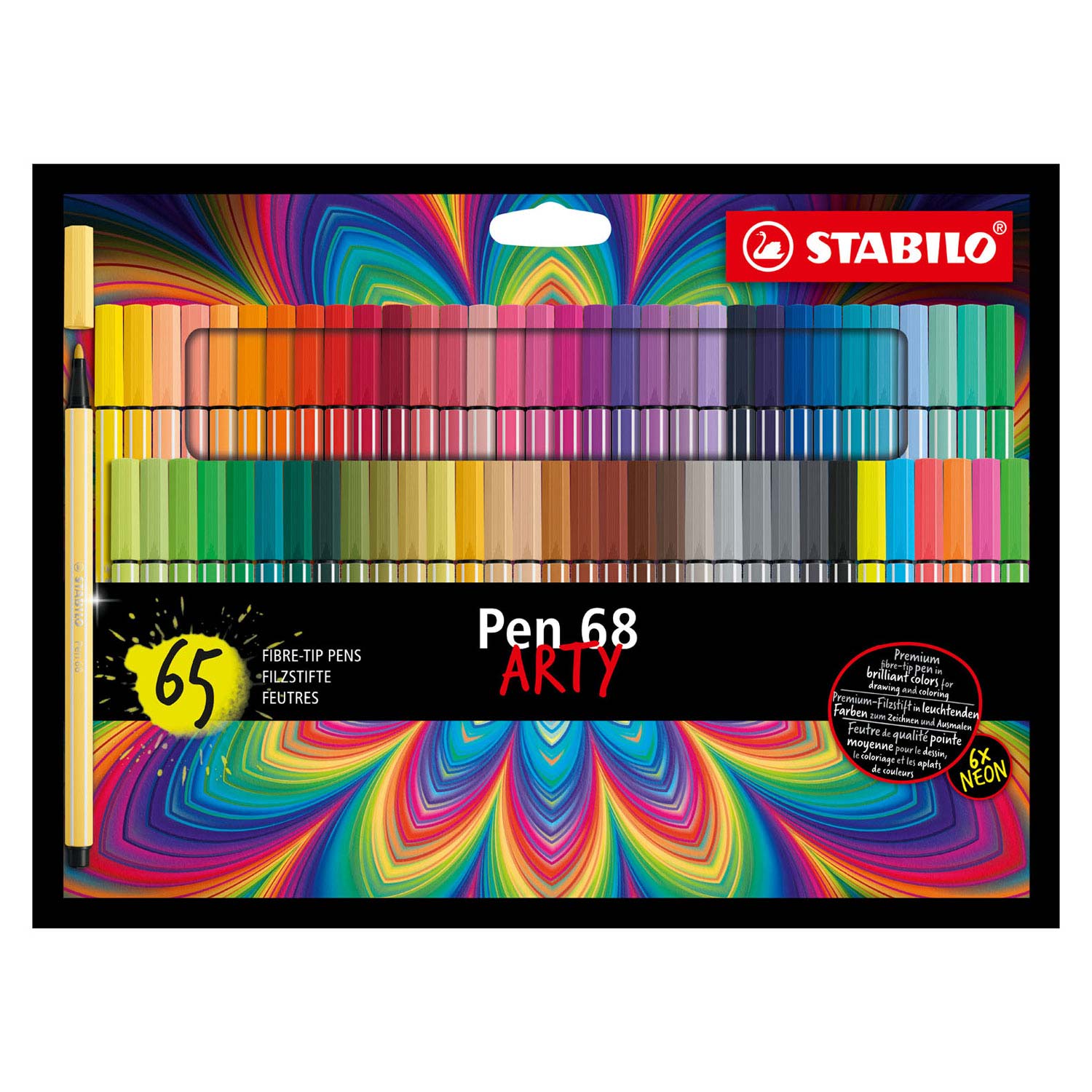 STABILO Pen 68 ARTY Viltstiften, 65st.