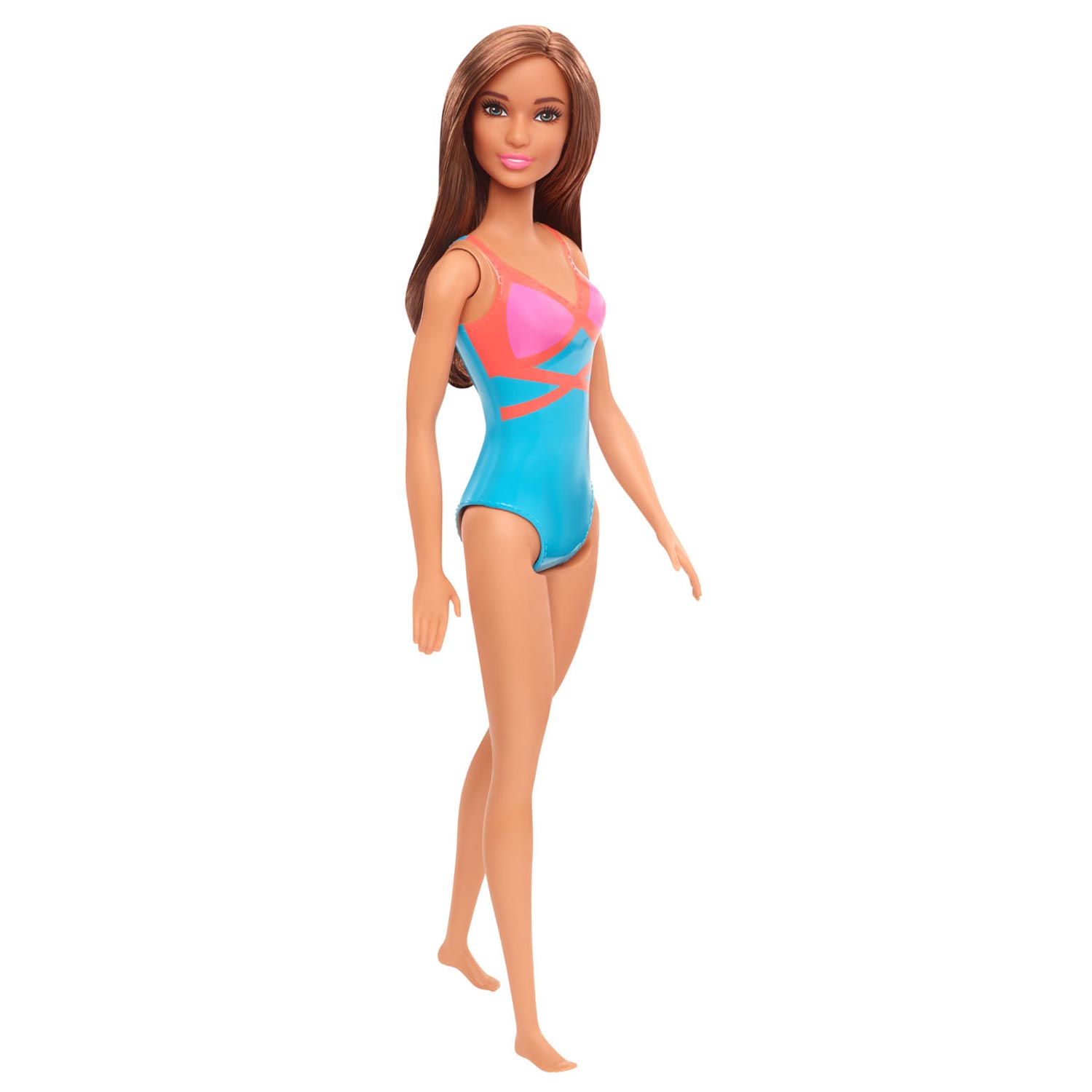 Barbiepop Beach Pop - Bruin Haar met Badpak