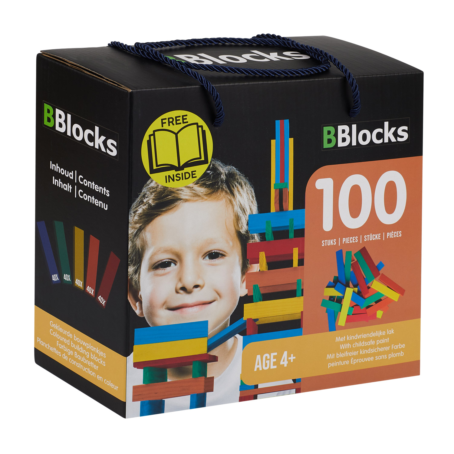 BBlocks Bouwplankjes Kleur, 100dlg. BBlocks Bouwplankjes Kleur, 100dlg.