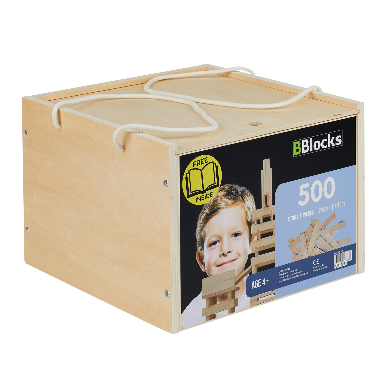 BBlocks Bouwplankjes in Opbergkist, 500dlg. BBlocks Bouwplankjes in Opbergkist, 500dlg.