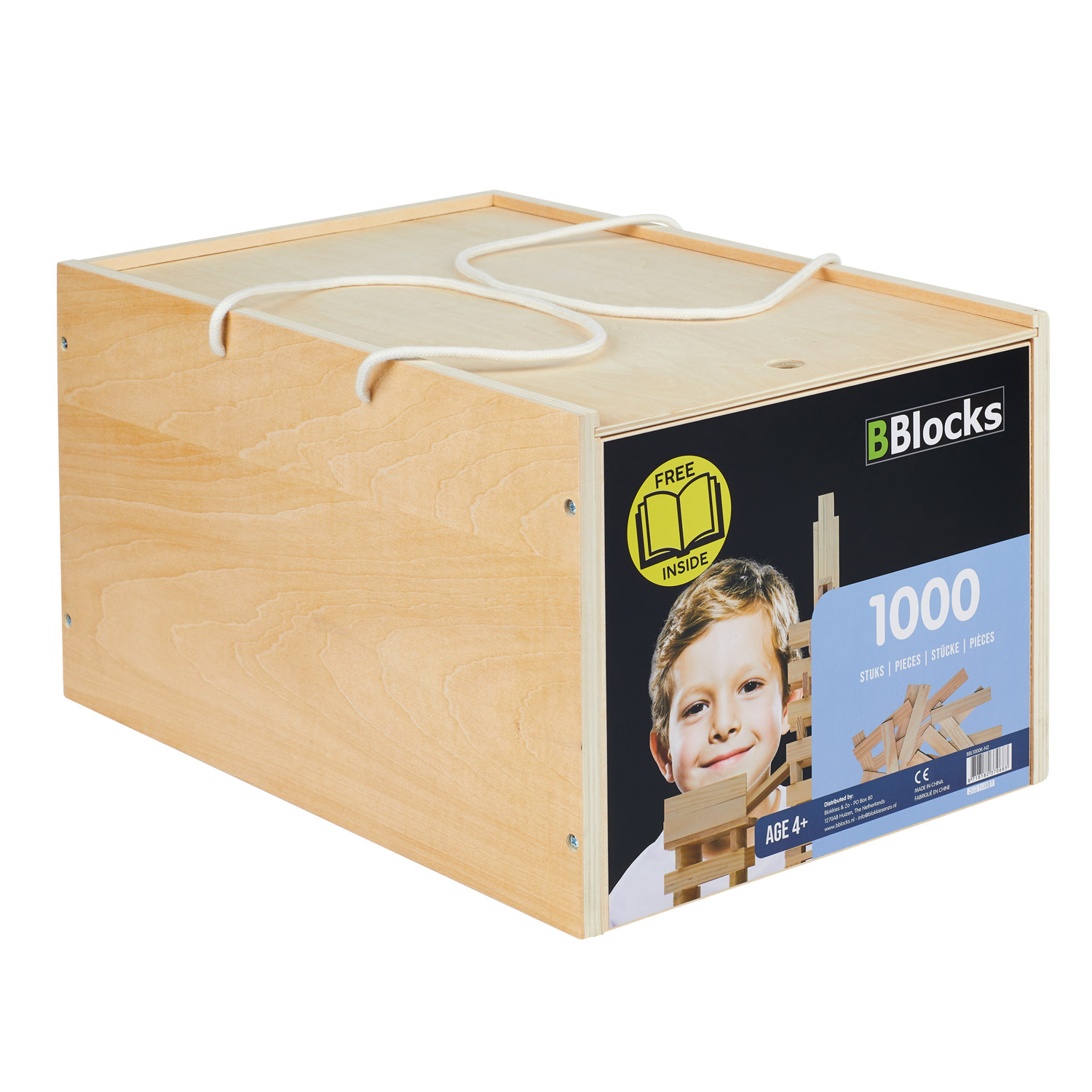 BBlocks Bouwplankjes in Opbergkist, 1000dlg. BBlocks Bouwplankjes in Opbergkist, 1000dlg.
