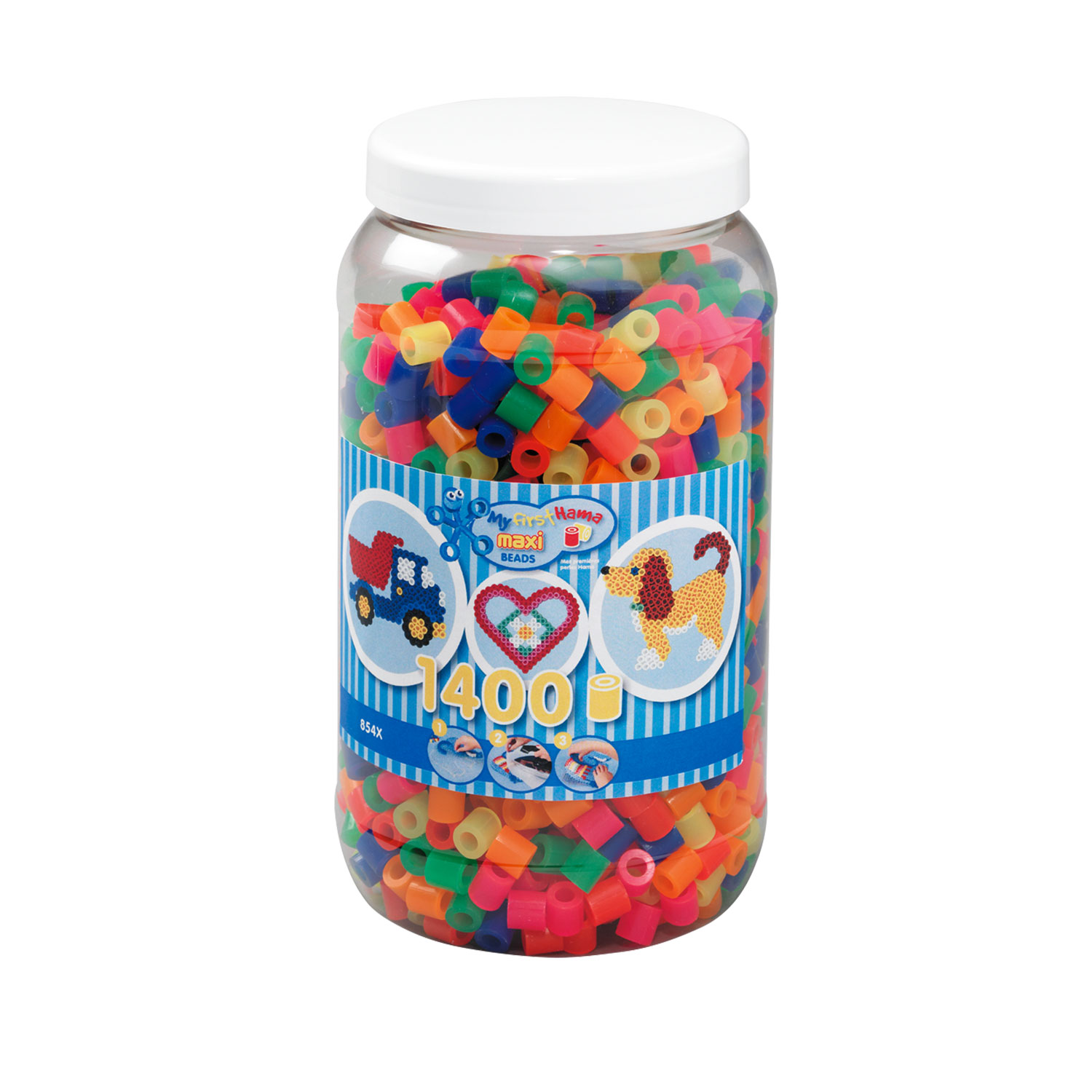 Hama Strijkkralen Maxi in Pot - Neonmix (051), 1400st. Hama Strijkkralen Maxi in Pot - Neonmix (051), 1400st.