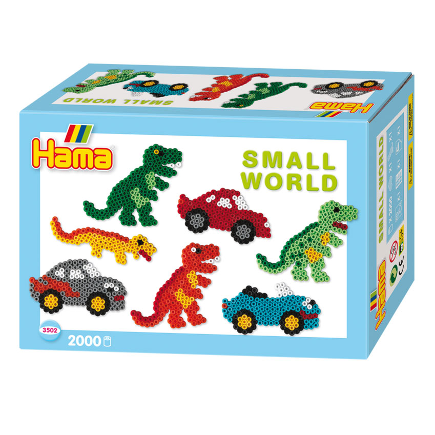 Hama Strijkkralenset - Dino en Auto, 2000st. Hama Strijkkralenset - Dino en Auto, 2000st.