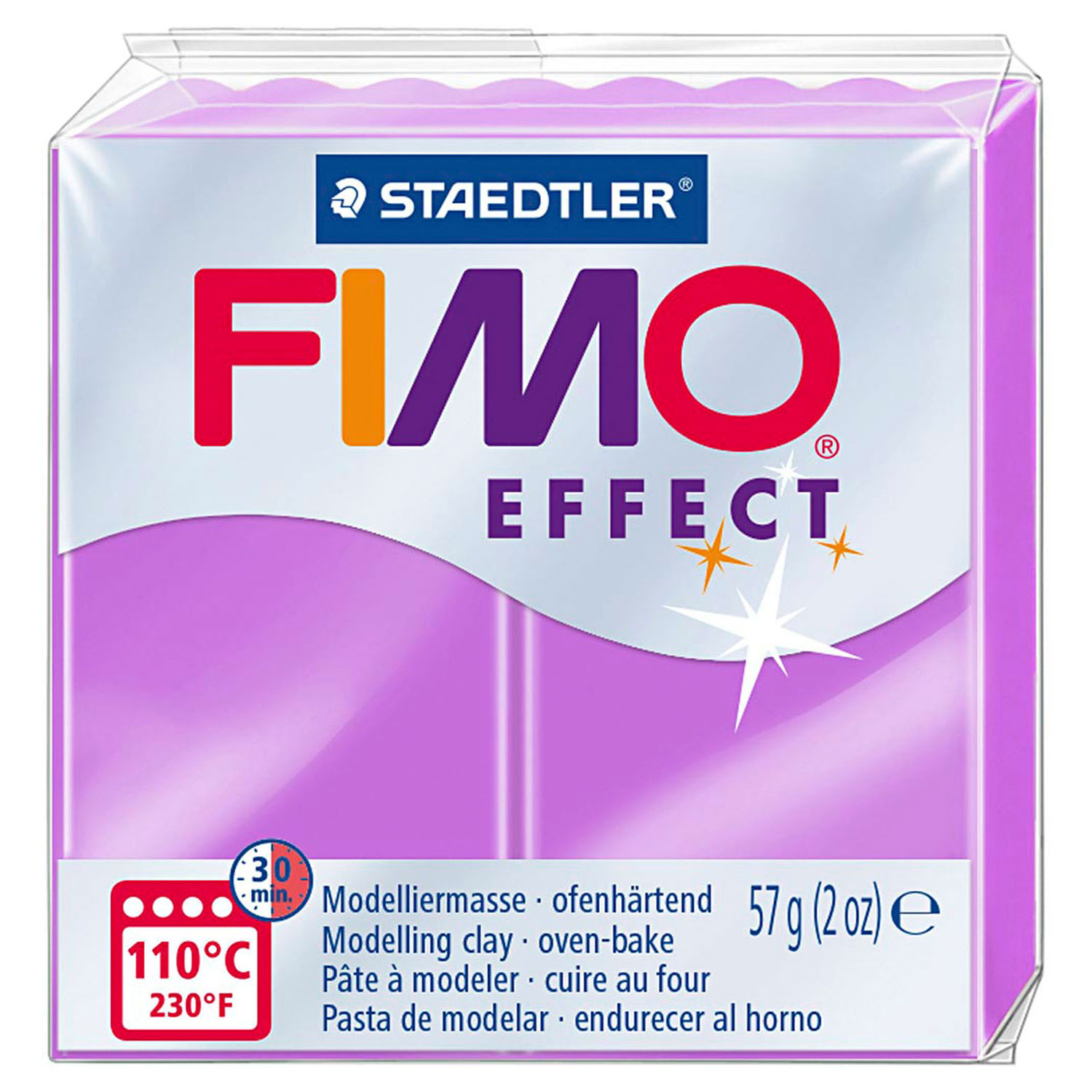 FIMO Effect Boetseerklei Neon Paars, 57gr