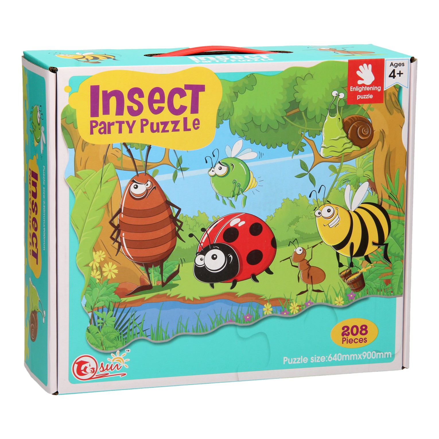 Insect Party Mega Puzzel, 208st. (90x64cm)